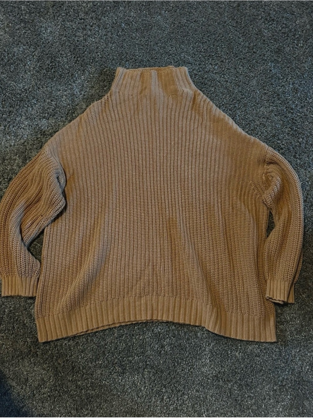 American Eagle Outfitters Tan Funnel Neck Knit Sweater